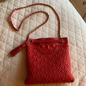 Authentic Red Tory Burch Shoulder Bag